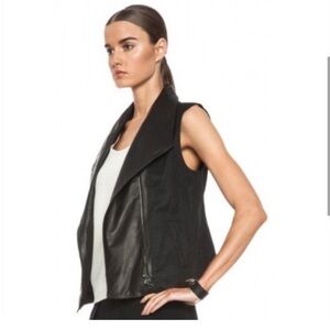 Vince Leather and Linen Vest XS